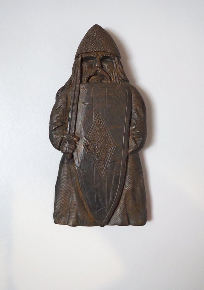 VIKING SHIELD WARRIOR (Cold-Cast IRON - PATINATED) - LIMITED EDITION No. 1 of 12