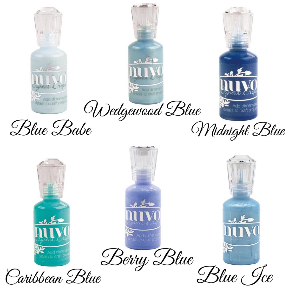 Nuvo Crystal Drops - Pastel Set - Bundle of 5 Colors: Duck Egg Blue, Apple  Green, Bubblegum Blush, Buttermilk and Morning Dew : : Office  Products