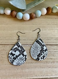 Image 1 of Faux Snake Skin Earrings (Large)