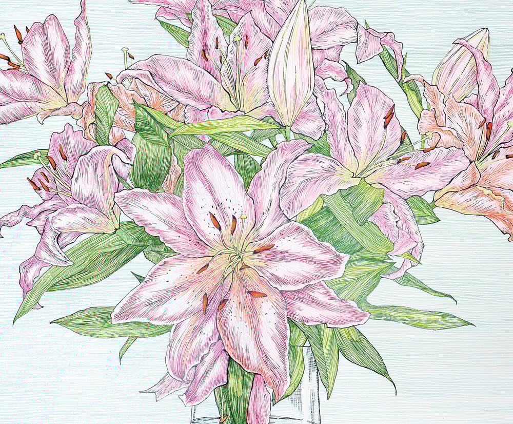Image of Lilies in Bloom - Print