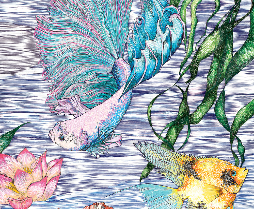 Image of The Water Garden Triptych - Original 