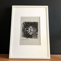 Image 2 of Manchester Bee Lino Print - Framed