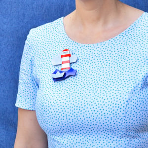 Image of Stripey Lighthouse Brooch