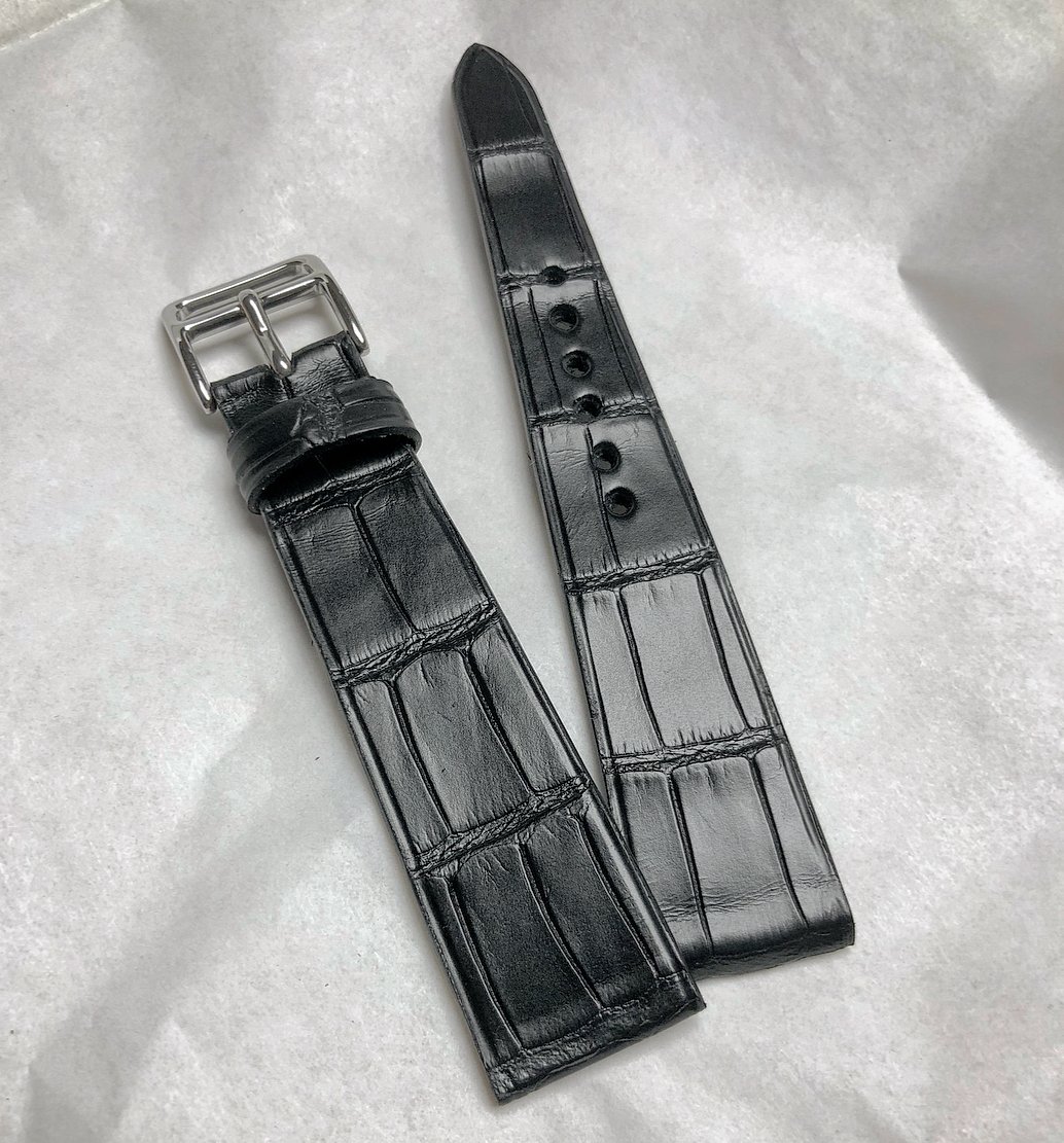 Image of Black matte Alligator Classic watch strap