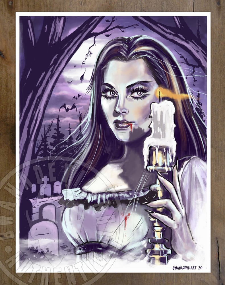 Image of Lily Munster (The Munsters) art print 9x12 in.