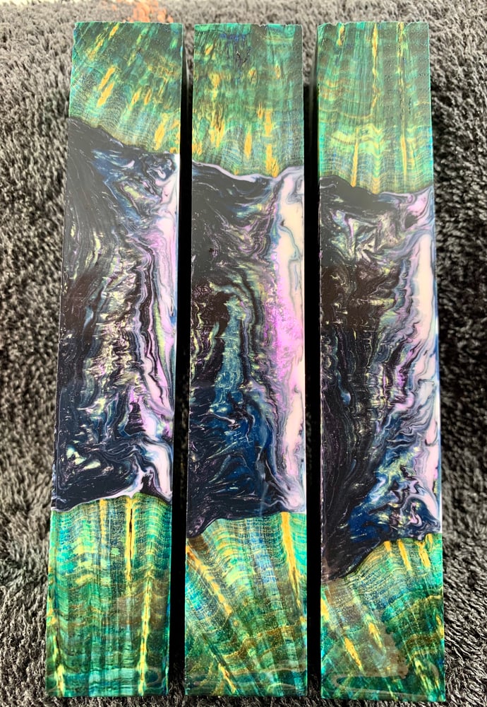 Image of Double Blue Ash Burl Hybrid Pen Blank 