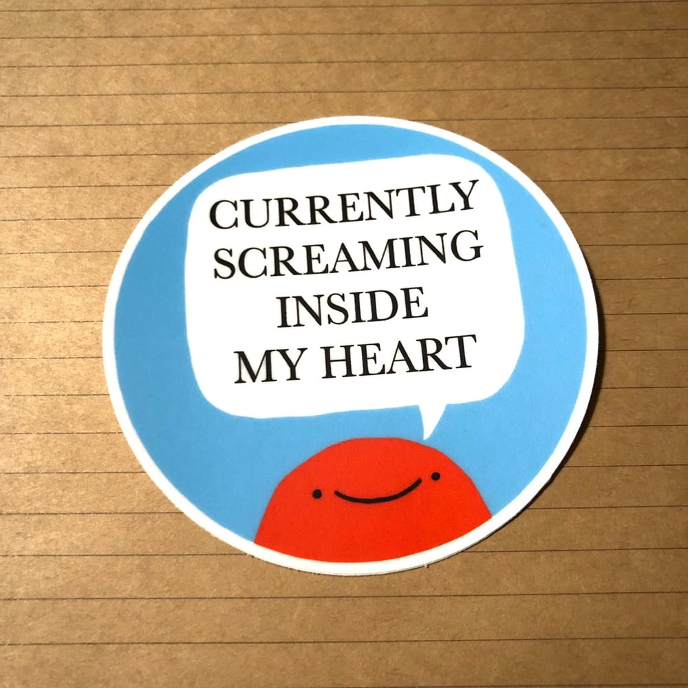 Image of screaming inside my heart vinyl sticker