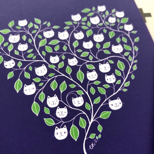 Image of cat heart postcards