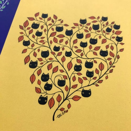 Image of cat heart postcards