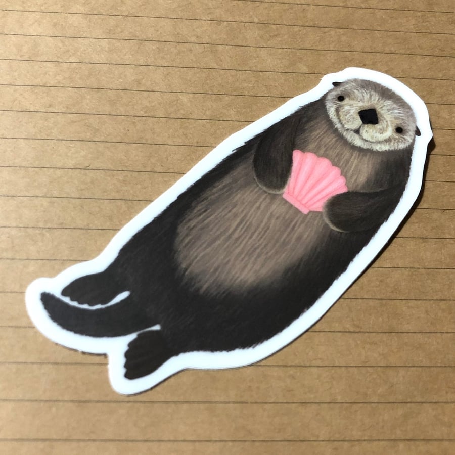 Image of happy otter sticker *VERY LOW STOCK*