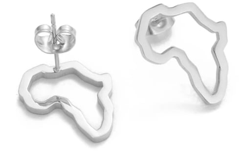 Image of Silver Africa Shaped Studs