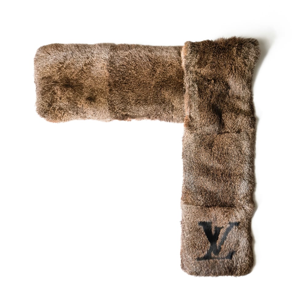 Louis Vuitton Rex Rabbit Fur LV Logo Scarf - Limited Edition Runway at  1stDibs