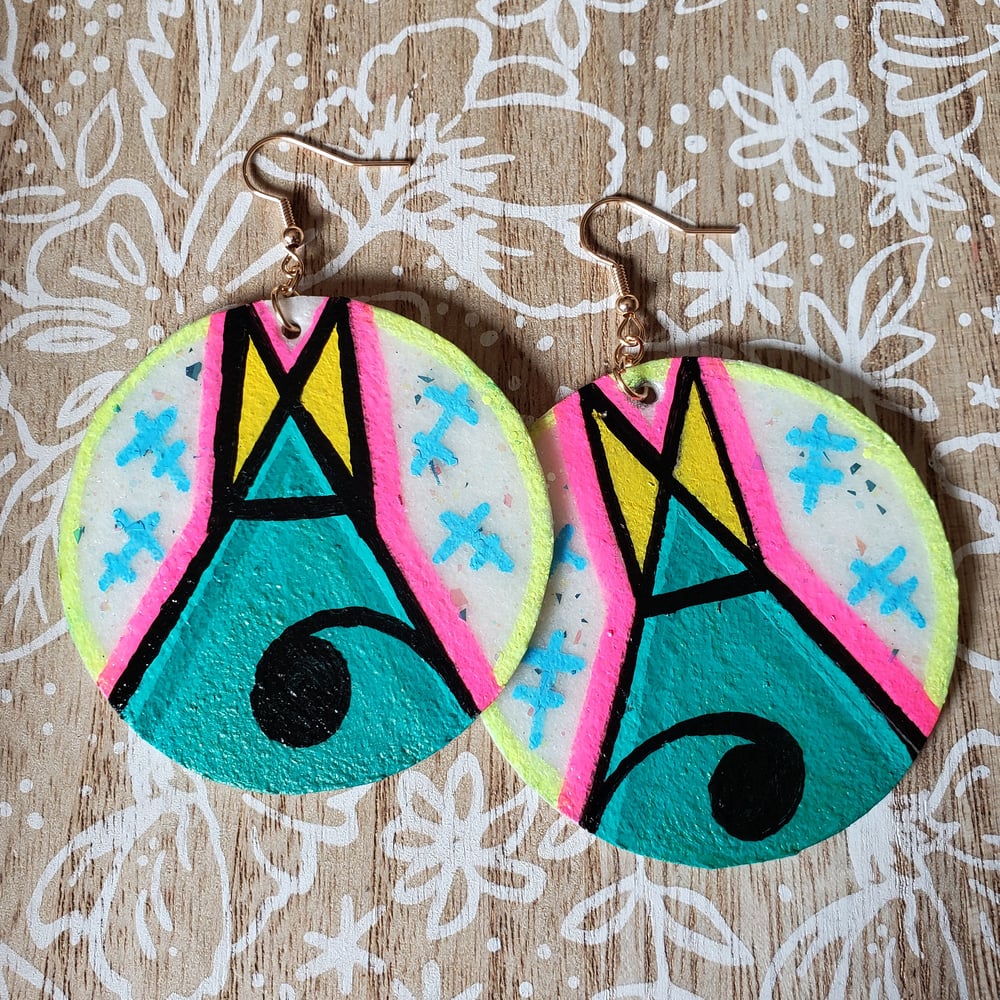Image of Tipi earrings- turquoise 