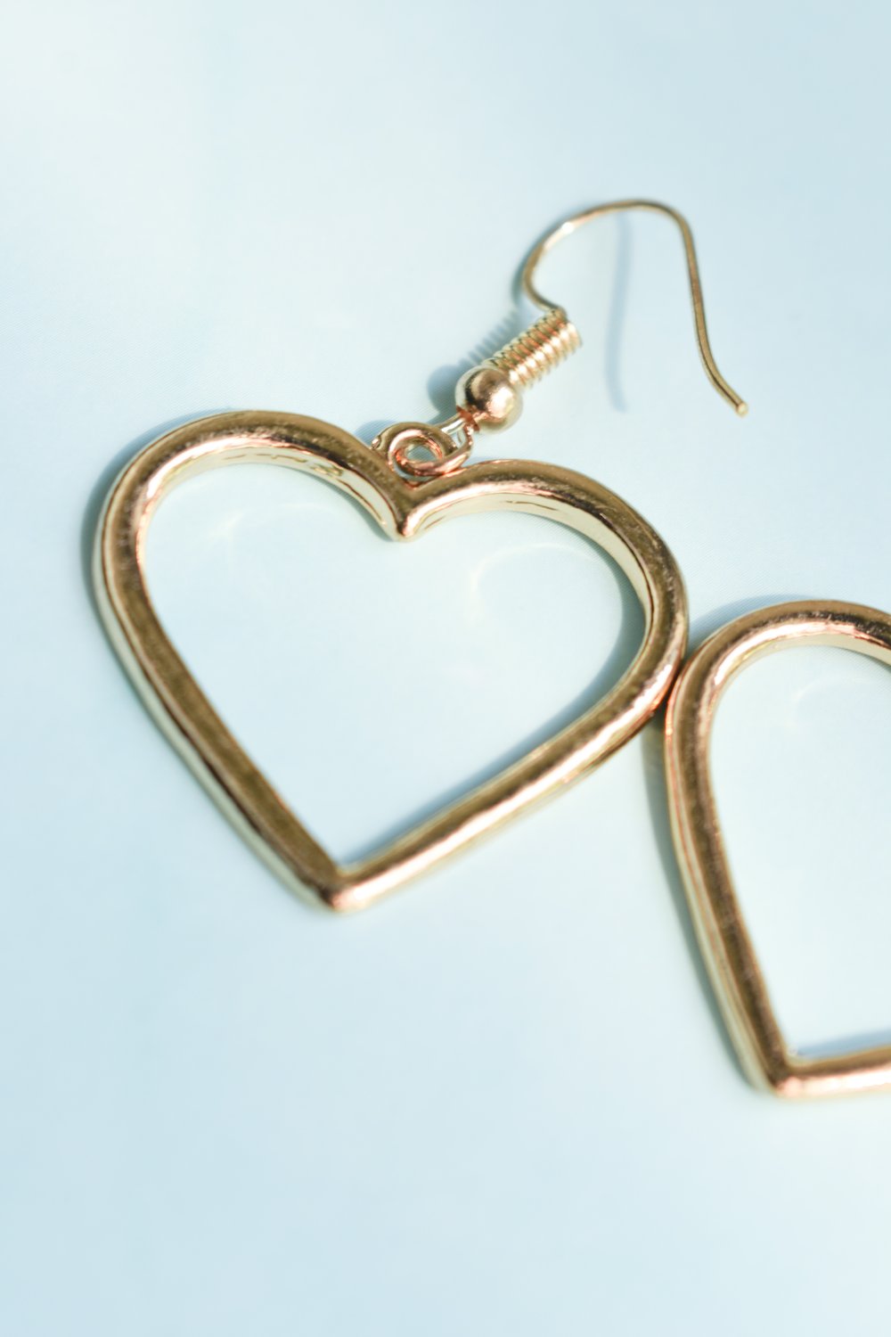 Image of Gold Heart Hook Earrings