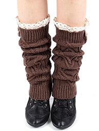 Image of Brown Lace top Leg Warmers