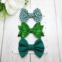 Image 2 of Green School Bows - Choice of Headband or Clip