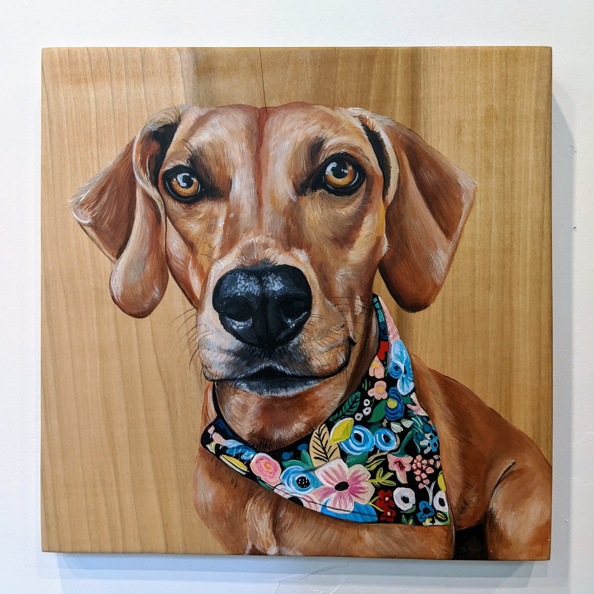 Custom 12" x 12" Pet Portrait on Wood sarahflinn