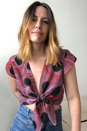 Image of Tulip Tie Blouse - Lilac Marble