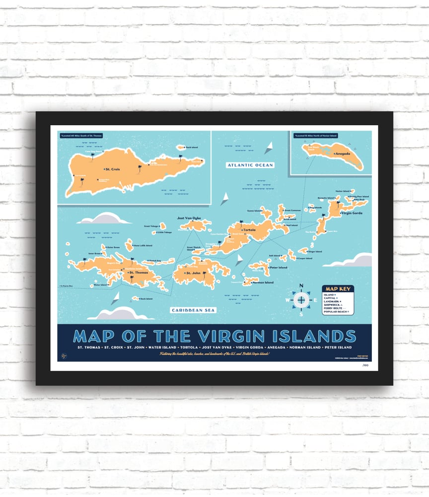 Image of Virgin Islands Map Poster