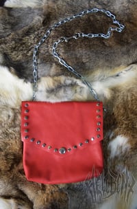 Image 3 of Hellbent Simple red leather waist pouch