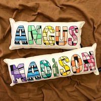 Image 4 of Rainbow/ombré Personalised Cushion 1-9 letters