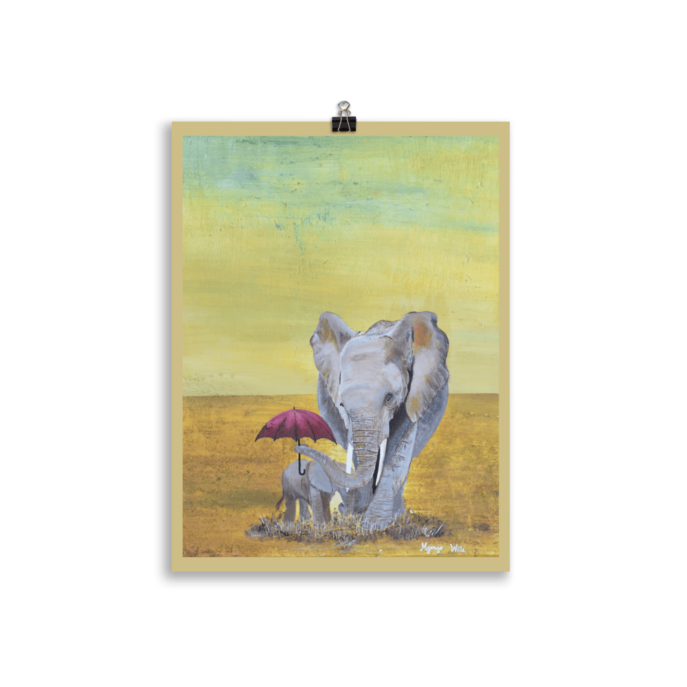 Image of Mama and Baby Elephant, 2020 - Poster