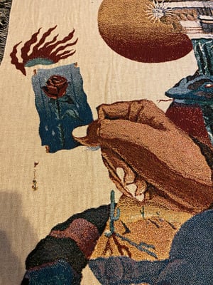 Image of 'Serpent Merchant and the Desert Rose' woven blanket PREORDER