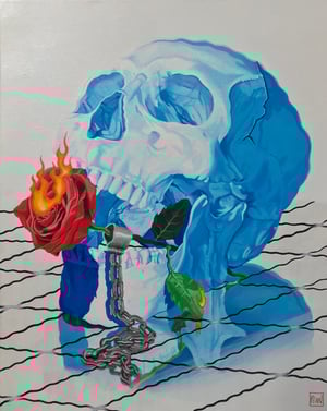 Image of 'Chained to The Final Rose' woven blanket PREORDER