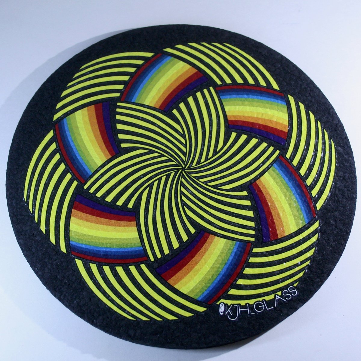 Rainbow & Yellow Weave 8inch Moodmat Kevin Howell Glass