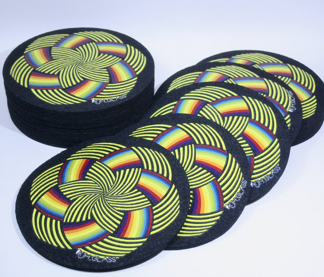 Image of Rainbow & Yellow Weave 8inch Moodmat