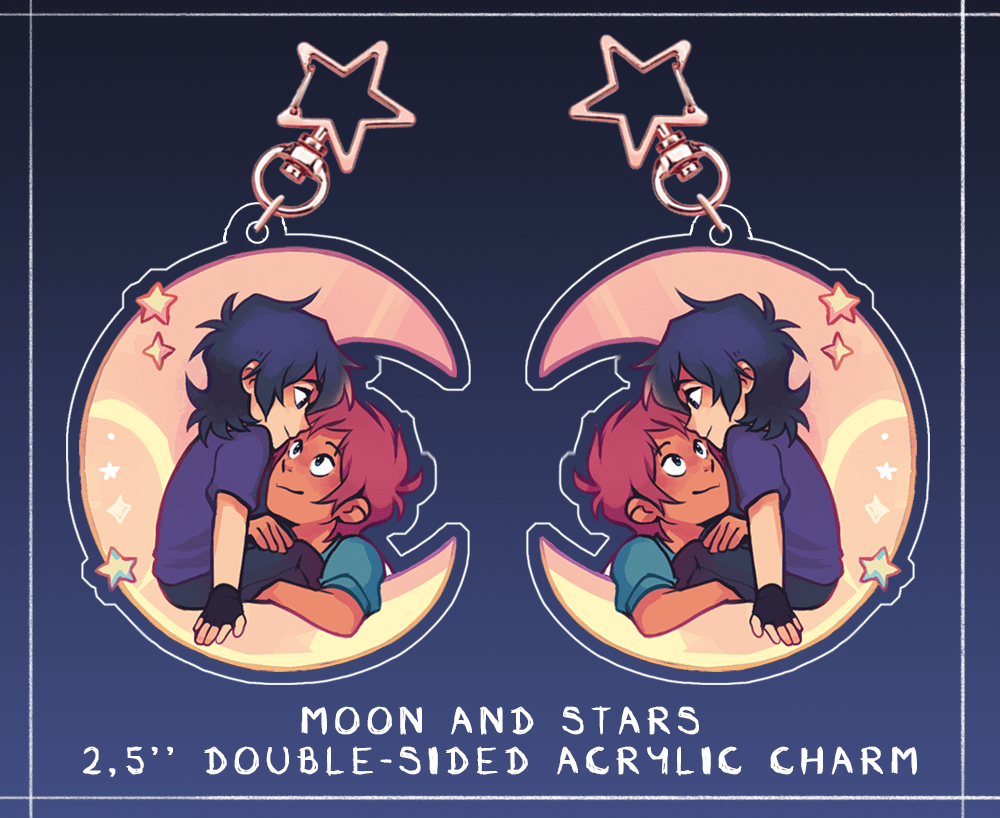 Image of Moon and Stars | Epoxy Charm