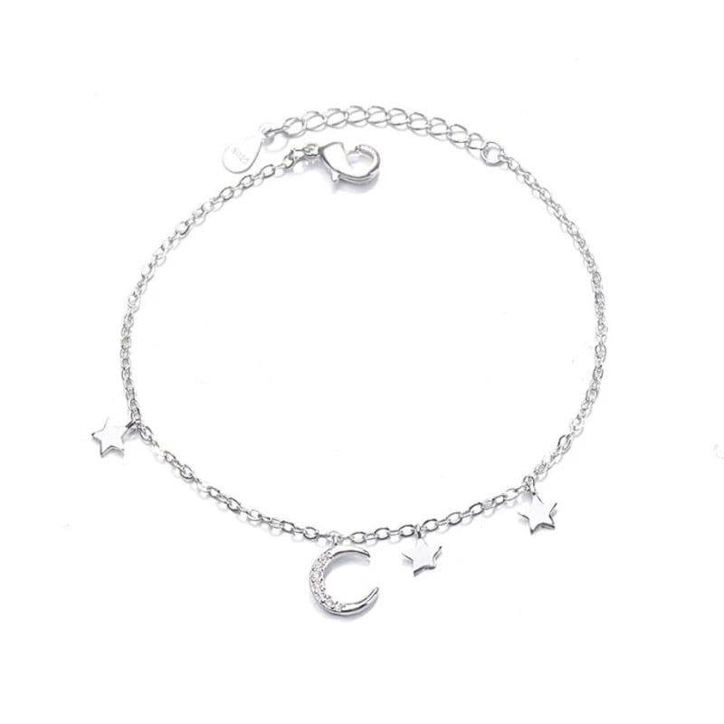 Image of Luna Moon and Stars Bracelet (Sterling Silver)