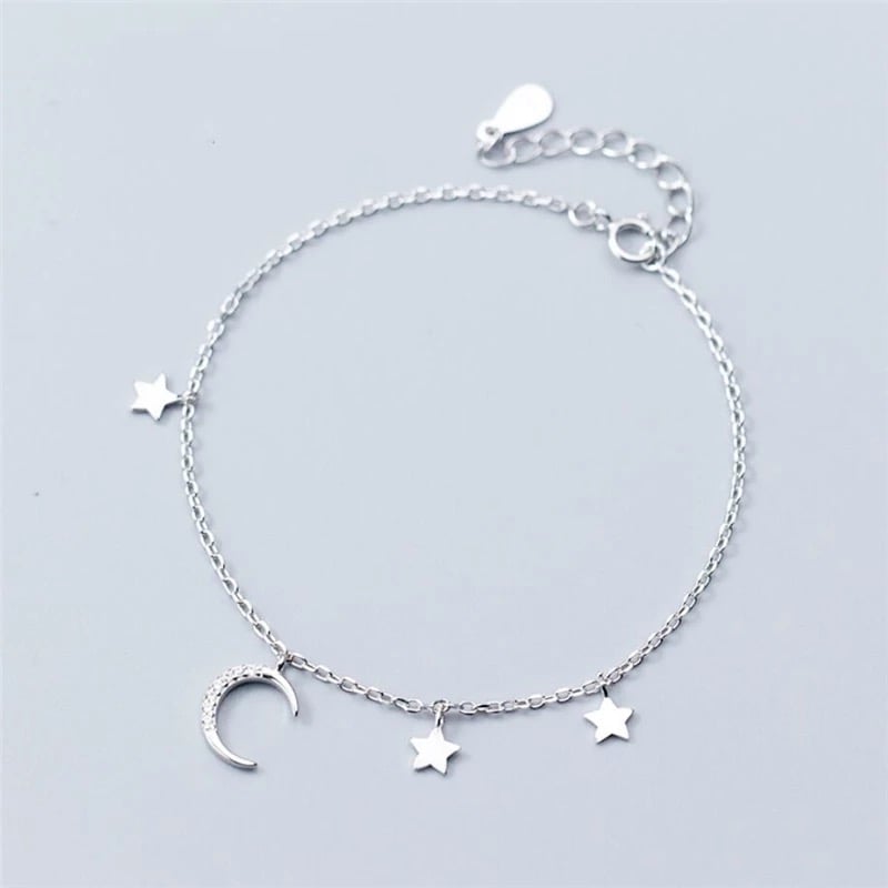 Luna Moon and Stars Bracelet (Sterling Silver) | ☽ ShopMoonChild