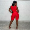 Zipper Front Shorts Jumpsuit