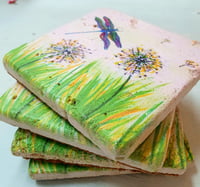 Image 2 of Dandelion & Dragonfly Stone Coaster