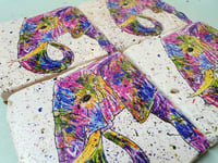 Image 3 of 'Rainbow Elephant' Stone Coaster 