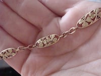 Image 4 of Edwardian French 18ct yellow gold lucky 3 leaf clover bracelet