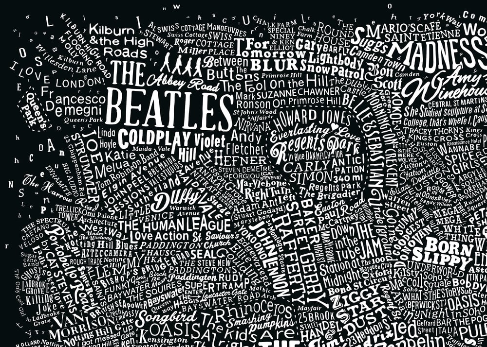 Music Map Of London (Black)