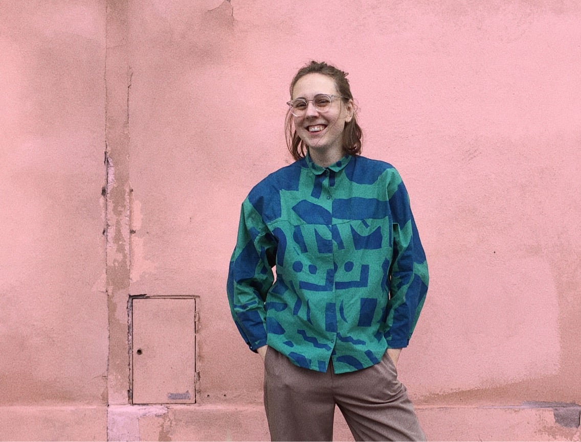 Image of GREEN LONG SLEEVE SHIRT/ stencil paint