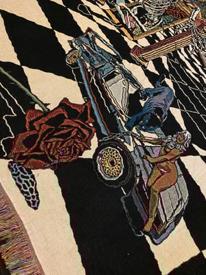 Image of 'Escape from The Sinister Jungle' woven blanket preorder 