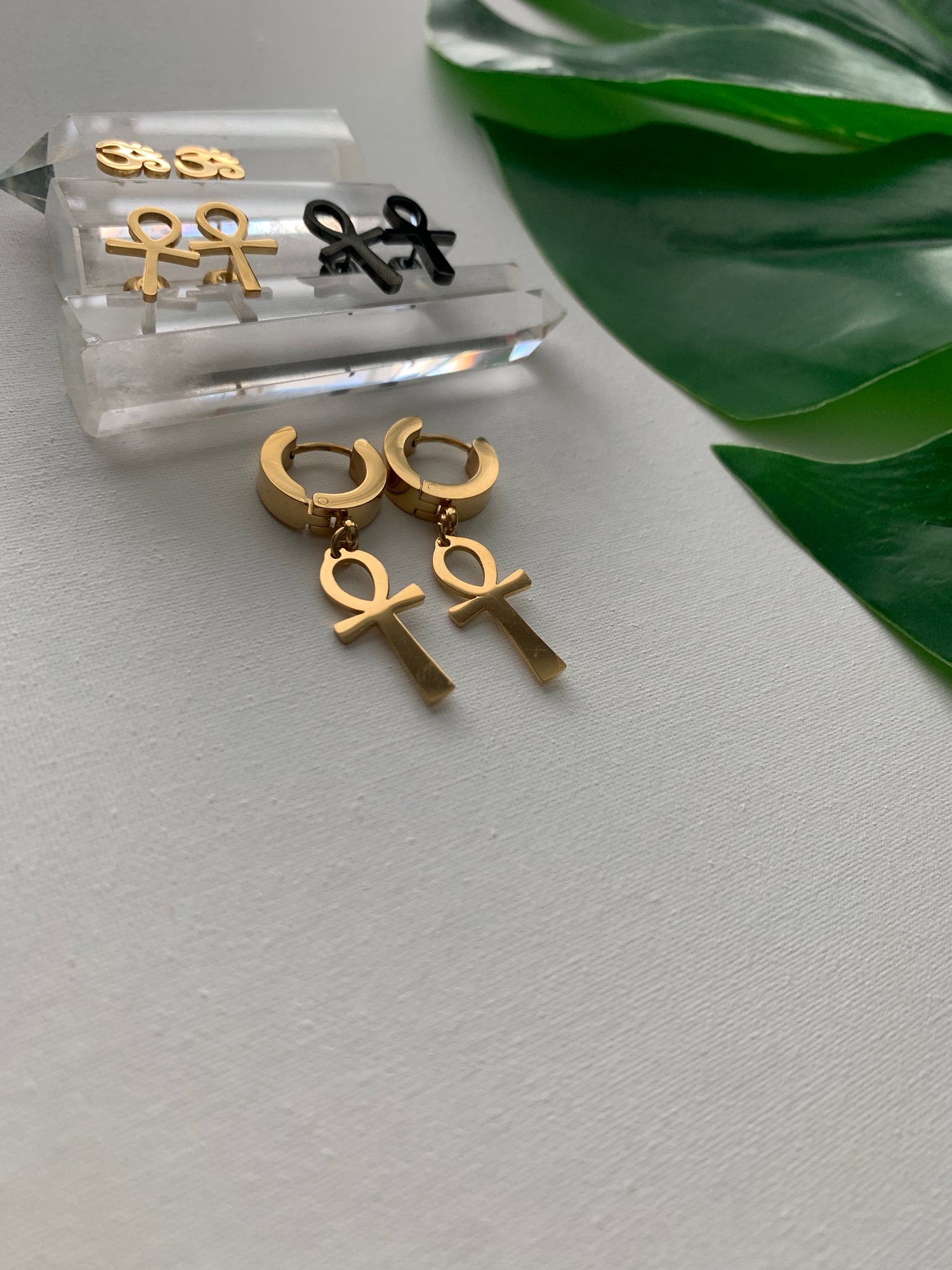 Image of VIBRATE • Ankh or Om Earrings