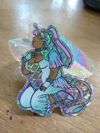 Holo Prism Unicorn Girl Sticker