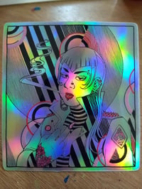 Image 1 of Holo Rude Deco Punk Enby Sticker