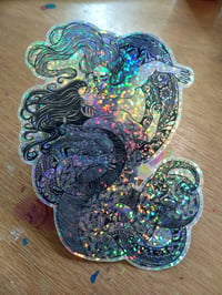 Image 1 of Holo Glitter Patterned Snake Couple Sticker