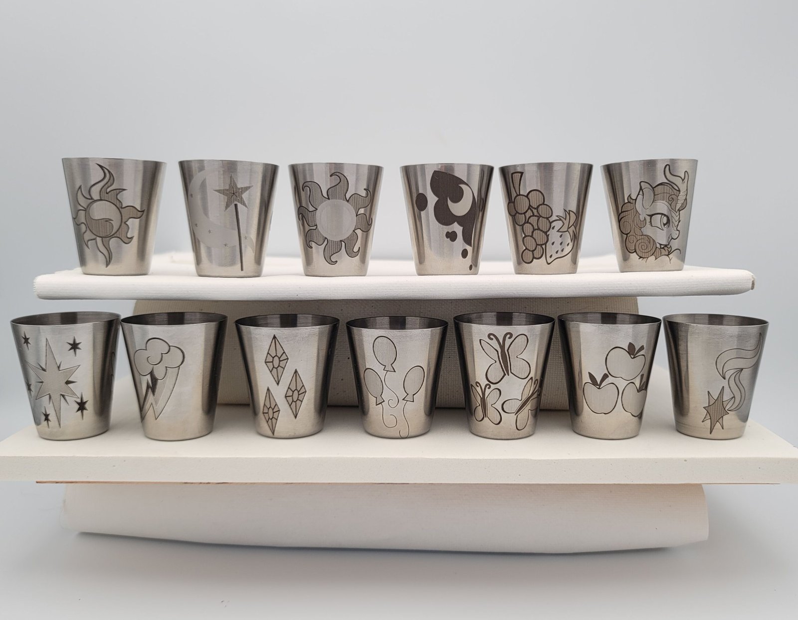 My Little Pony cutie mark shot glass set of 6