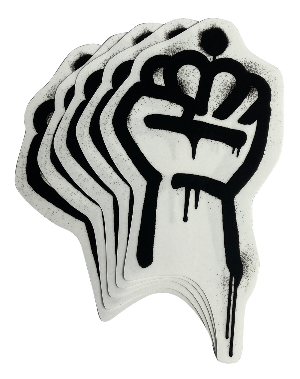 Image of QC Fist Clear Vinyl Stickers (5-pack)