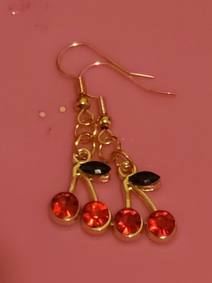 Image of Rainbow & cherry  earrings 