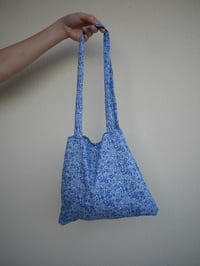 Light & Dark Blue Flowered Bag