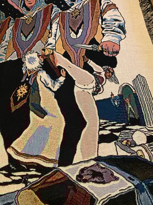 Image of 'Bellona: The fall of The Tiger Twins & The order of The Sunsetters' woven blanket PREORDER