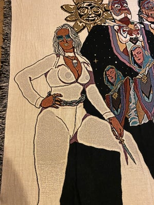 Image of 'Bellona: The fall of The Tiger Twins & The order of The Sunsetters' woven blanket PREORDER